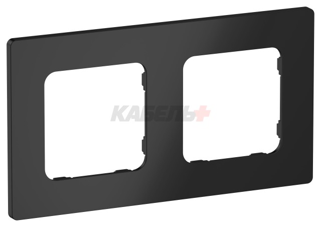 FLITE Рамка 2-местная РУ-2-К-ФлЧ черный IEK