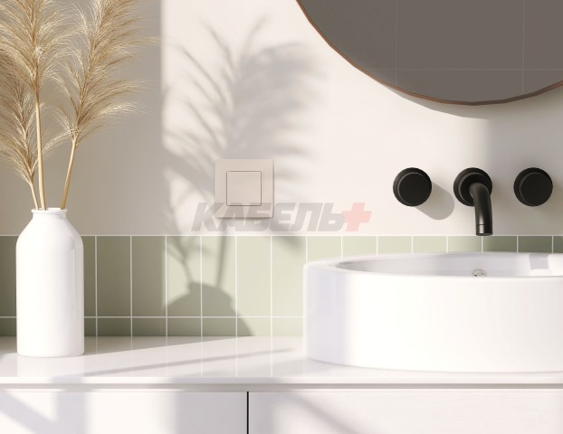 ETIKA Переключатель 1-клавишный схема 6 10АХ IP44 безвинтовые зажимы слоновая кость