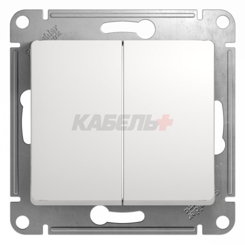 Выключатель 2-клавишный Schneider Electric Glossa GSL000151 Белый