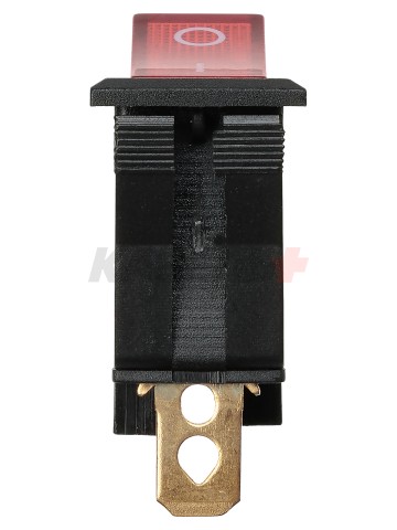 KCD3-101N/B 250В AC/DC, 1P, 15А, (3с), ON-OFF, черный корпус, красная клавиша, LED TDM