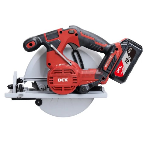 Пила дисковая аккумуляторная бесщеточная DCK KDMY02-185, 185*20мм, 2*4а/ч, пропил 65мм.