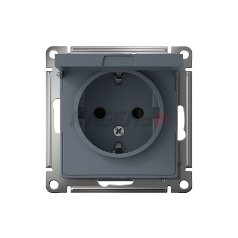 ATLASDESIGN РОЗЕТКА с заземлением со шторками с крышкой, 16А, IP20, механизм, ГРИФЕЛЬ