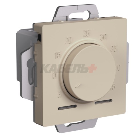 ATLASDESIGN ТЕРМОСТАТ электронный для теплого пола с датчиком, 10A, механизм, ПЕСОЧНЫЙ