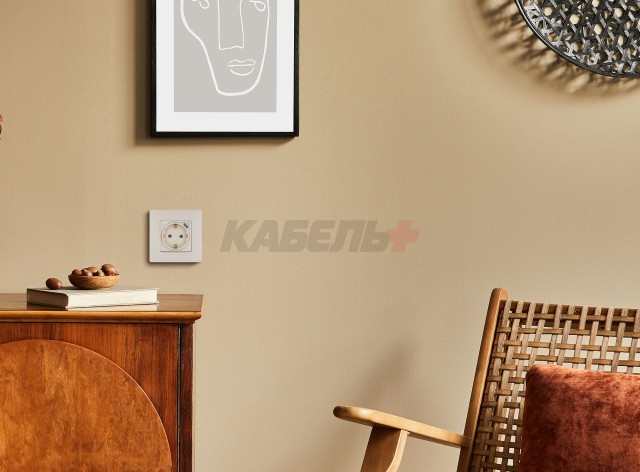 ETIKA Розетка 1-местная с заземлением с защитными шторками безвинтовые зажимы 16А с USB C 7,5Вт слоновая кость