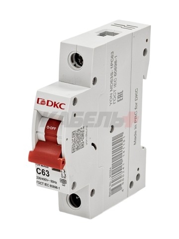 Автоматический выключатель YON max типа MD63S, 4,5кА, 1 полюс, хар-ка C, 63А DKC