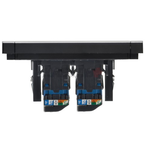 FORTE&PIANO Розетка компьютерная двойная RJ45 кат.6 FP234M металл белый IEK