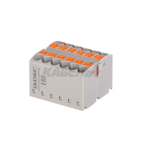 Блок распределительный, зажим push-in, 12 точек подключения 2,5 кв.мм, серый DKC