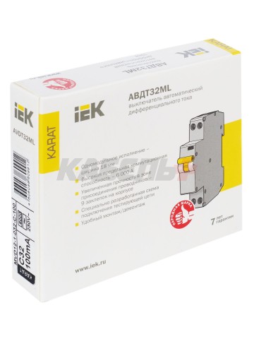 Дифавтомат АВДТ32МL C32 100мА KARAT IEK