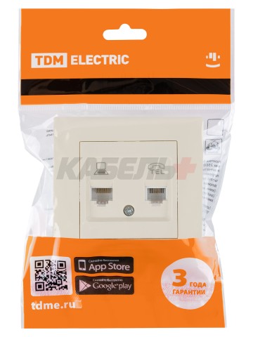 Розетка телефонная RJ11 + компьютерная RJ45 сл.кость "Сенеж" TDM