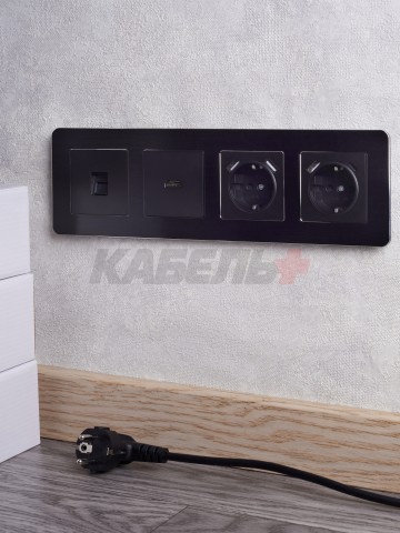 BRITE Розетка HDMI РHDMI-0-БрЧ черный IEK