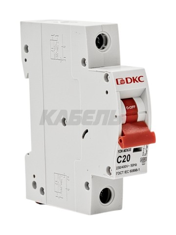 Автоматический выключатель YON max типа MD63S, 4,5кА, 1 полюс, хар-ка C, 20А DKC