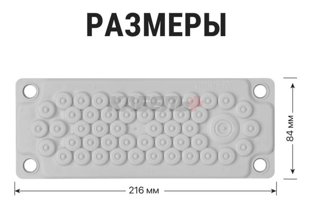 Кабельный ввод мембранный КВМ-50, ТЭП, RAL7035, IP66, 50 вводов TDM
