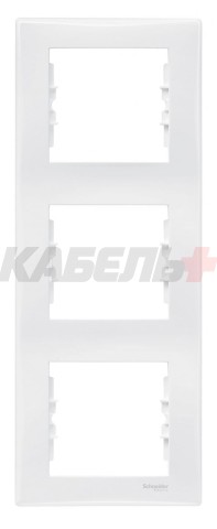 Рамка на 3 поста вертикальная Schneider Electric Glossa GSL000107 Белый