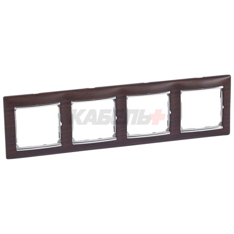 VALENA DIY Рамка 4-местная темное дерево (серебряный штрих)