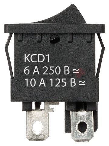 KCD1-201 250В AC/DC, 2P, 6А, (4с), ON-OFF, черный, Mini TDM