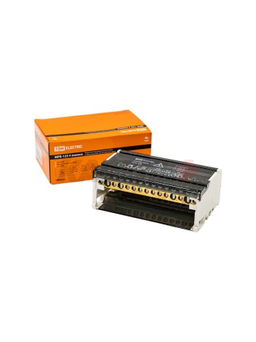 Модульный распределительный блок на DIN-рейку МРБ-125 4П 125А 4х15 групп TDM