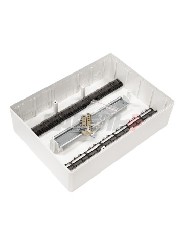 Щиток 12 мод настенный FRAME, белый, с прозрачной дверцей, с 2 шинами PEN на 6 и 8 отв. DKC