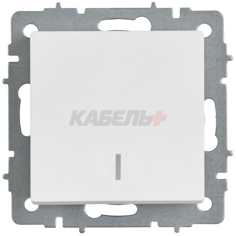 BRITE Выключатель 1-клавишный проходной с индикацией 10А ВС10-1-7-БрАБ арктический белый IEK