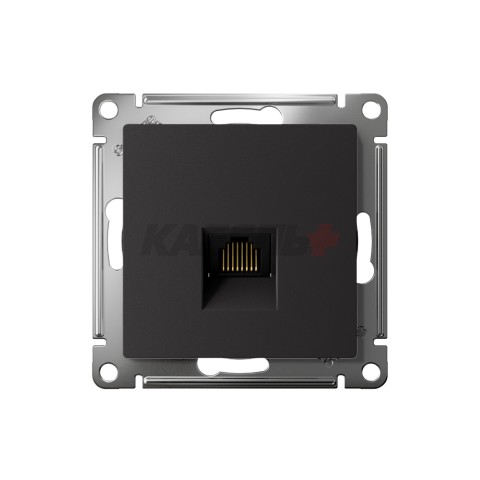 ATLASDESIGN РОЗЕТКА компьютерная RJ45 кат. 5e, механизм, КАРБОН