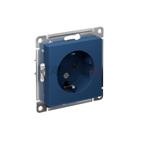 ATLASDESIGN РОЗЕТКА с заземлением со шторками, 16А, механизм, АКВАМАРИН
