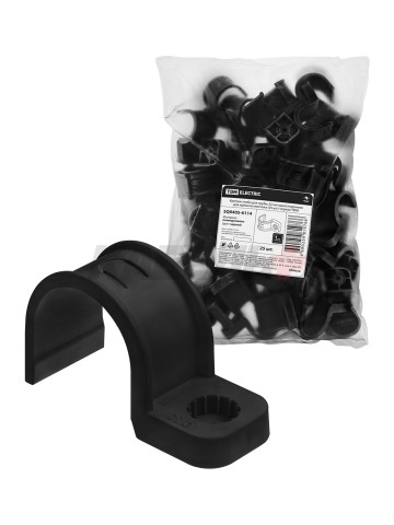 Крепеж-скоба для трубы 32 мм односторонняя для прямого монтажа (25 шт.) черная TDM