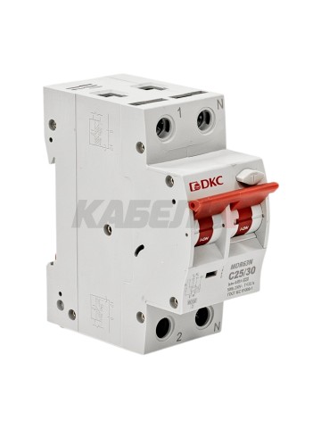 Дифавтомат YON max типа MDR, 1P+N, 30mA, 25A, хар-ка C, 6kA, тип А DKC