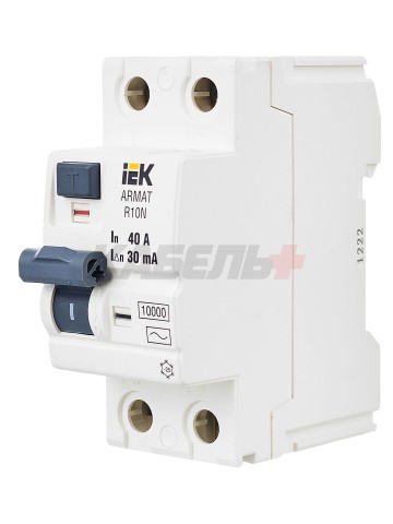 ARMAT Выключатель дифференциального тока R10N 2P 40А 30мА тип AC IEK