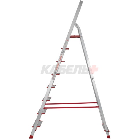 Стремянка алюминиевая односторонняя профессиональная NV3117, 1х8 ступеней 130 мм