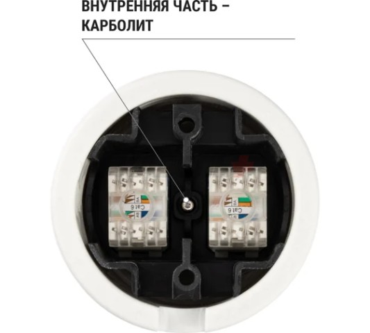 Розетка двойная компьютерная RJ45 белая «Болонь» TDM