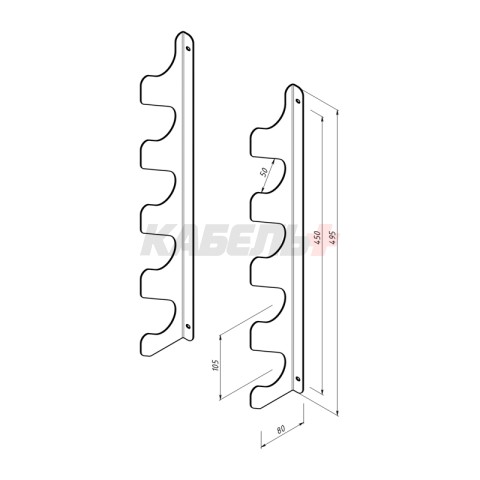 Держатель для хранения садового инвентаря настенный, черный REXANT