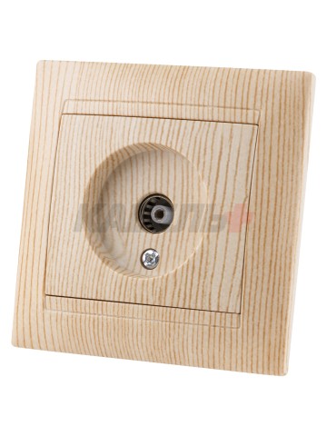 Розетка телевизионная простая (0-2400МГц, "мама") сосна "Лама" TDM