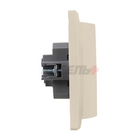 ETIKA Розетка 2местная с заземлением с защитными шторками 16А в сборе слоновая кость