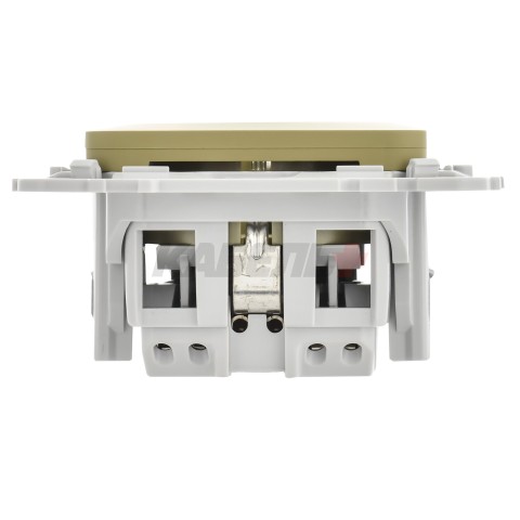 FLITE Розетка с заземлением с защитными шторками безвинтовое крепление 16А РСш11-1-ФлО оливковый IEK