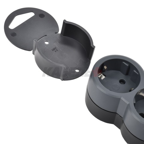 STANDARD Удлинитель У03 3 места 2P+PE 5м 3х1,5мм2 16А черный IEK
