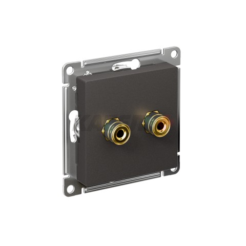 ATLASDESIGN АУДИОРОЗЕТКА двойная, БАЗАЛЬТ