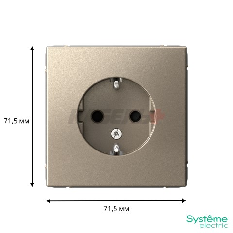 ARTGALLERY РОЗЕТКА с заземлением со шторками, 16А, механизм, ШАМПАНЬ