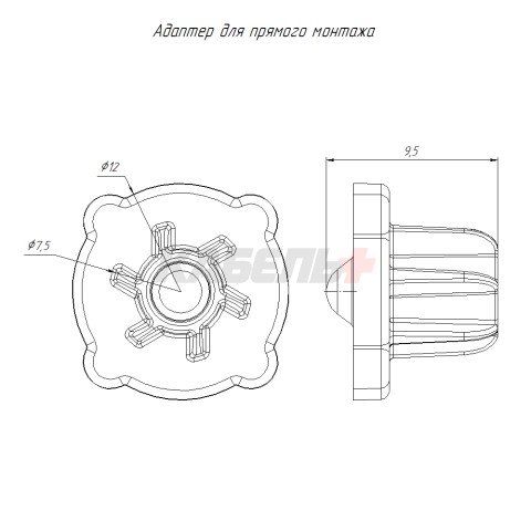 Адаптер для прямого монтажа (100шт/12000шт уп/кор) Промрукав
