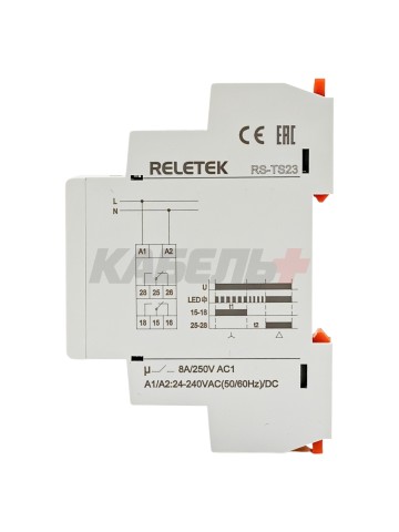 Реле времени RS-TS23, 2x1CO, 8A(250VAC), 24_240VAC/DC, 100ms_10min, пуск Y-Δ (звезда-треугольник), 1M