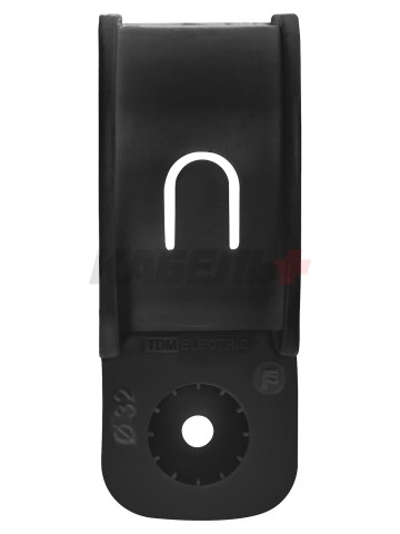 Крепеж-скоба для трубы 32 мм односторонняя для прямого монтажа (25 шт.) черная TDM