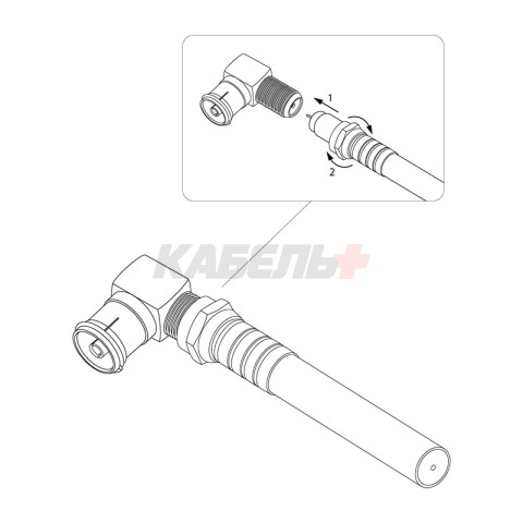 Переходник угловой гнездо F – гнездо TV REXANT