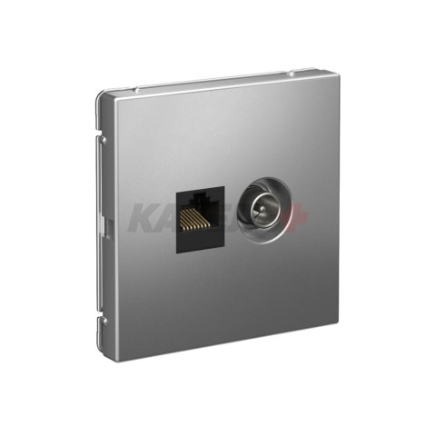 ARTGALLERY РОЗЕТКА двойная ТВ + компьютерная RJ45, кат. 5Е, СТАЛЬ