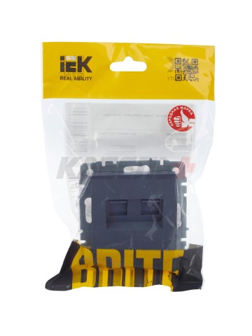 BRITE Розетка компьютерная двойная RJ45 кат.5E РК10-2-БрМ маренго IEK