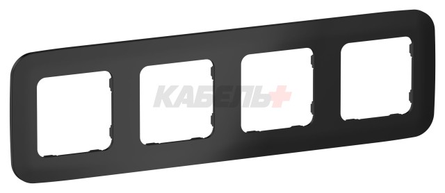 FLITE Рамка 4-местная РУ-4-А-ФлЧ черный IEK