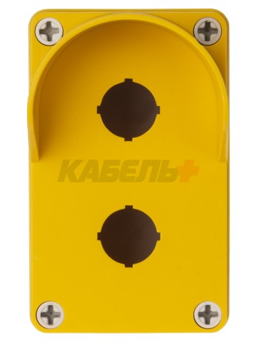 Корпус КП102 c козырьком для кнопок, 2 места, ABS желтый, IP66 TDM