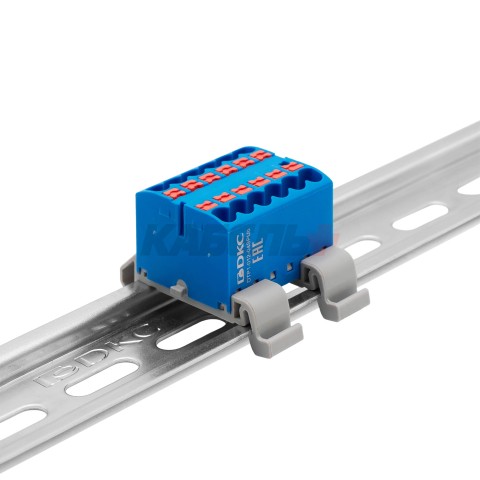 Блок распределительный, зажим push-in, 12 точек подключения 2,5 кв.мм, синий DKC