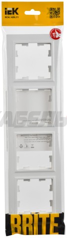 BRITE Рамка 4-местная РУ-4-БрАБ арктический белый IEK