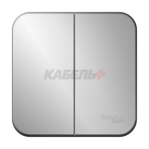 BLANCA О/У 2-клавишный ВЫКЛЮЧАТЕЛЬ (сх.5) ИЗОЛ.ПЛ., 10А, 250В, АЛЮМИНИЙ