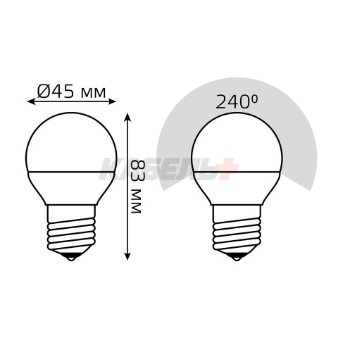 Лампа Gauss Elementary Шар 6W 3000K E27 (3 лампы в упаковке) LED 1/40