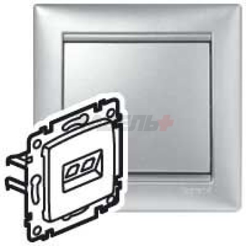 VALENA DIY Розетка компьютерная RJ45 категория 5Е UTP с захватами алюминий