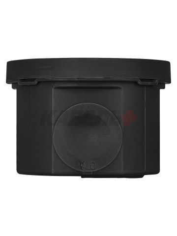 Распаячная коробка, двухкомпонентная, ОП D70х50 мм, IP66, 4 вх., черная, инд. штрихкод TDM